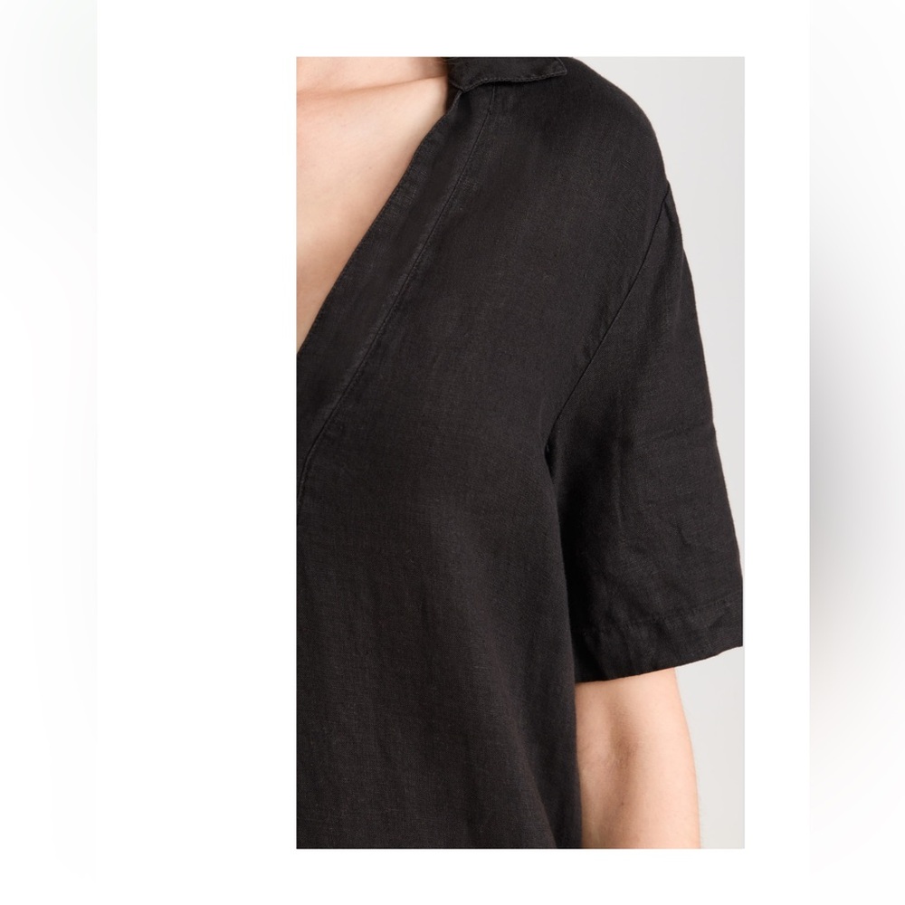 James Perse Linen Open Henley Shirt Dress - Picture 5 of 12